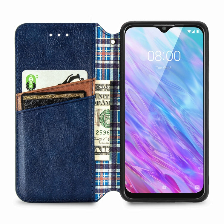 For ZTE Blade 20 Smart Cubic Grid Pressed Horizontal Flip Magnetic PU Leather Case with Holder & Card Slots & Wallet