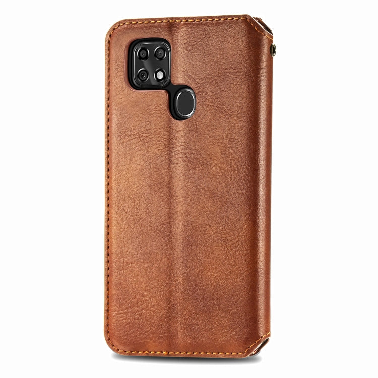 For ZTE Blade 20 Smart Cubic Grid Pressed Horizontal Flip Magnetic PU Leather Case with Holder & Card Slots & Wallet