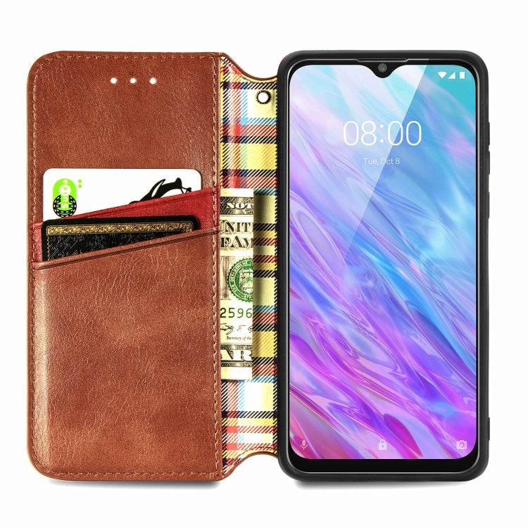 For ZTE Blade 20 Smart Cubic Grid Pressed Horizontal Flip Magnetic PU Leather Case with Holder & Card Slots & Wallet