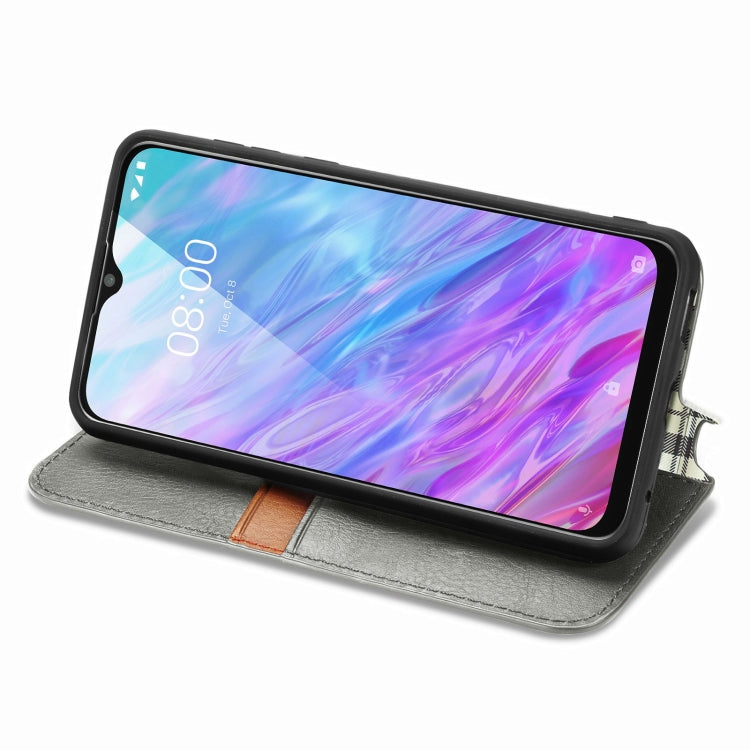 For ZTE Blade 20 Smart Cubic Grid Pressed Horizontal Flip Magnetic PU Leather Case with Holder & Card Slots & Wallet
