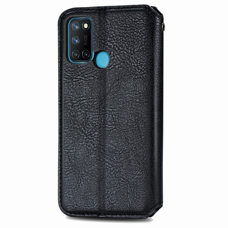 For OPPO Realme 7i / C17 Cubic Grid Pressed Horizontal Flip Magnetic PU Leather Case with Holder & Card Slots & Wallet