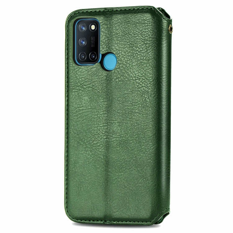 For OPPO Realme 7i / C17 Cubic Grid Pressed Horizontal Flip Magnetic PU Leather Case with Holder & Card Slots & Wallet