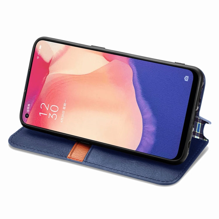 For OPPO Reno4 SE Cubic Grid Pressed Horizontal Flip Magnetic PU Leather Case with Holder & Card Slots & Wallet