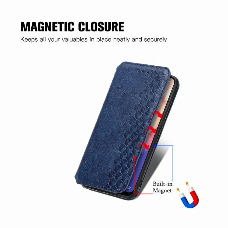 For OPPO Reno4 SE Cubic Grid Pressed Horizontal Flip Magnetic PU Leather Case with Holder & Card Slots & Wallet