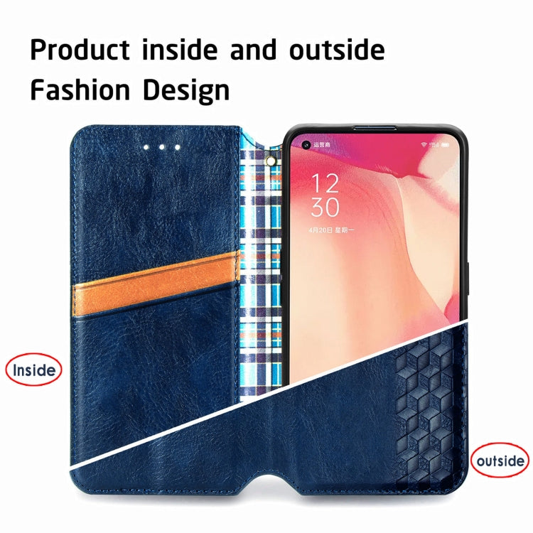 For OPPO Reno4 SE Cubic Grid Pressed Horizontal Flip Magnetic PU Leather Case with Holder & Card Slots & Wallet