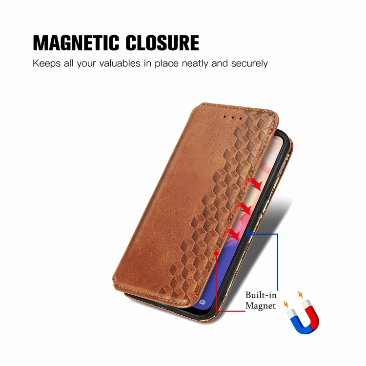 For OPPO Reno4 SE Cubic Grid Pressed Horizontal Flip Magnetic PU Leather Case with Holder & Card Slots & Wallet