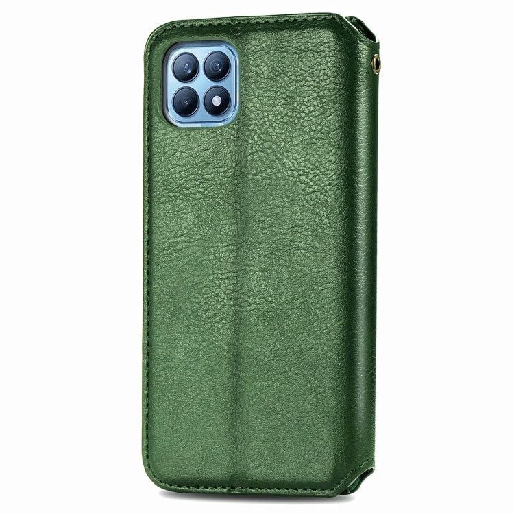 For OPPO Reno4 SE Cubic Grid Pressed Horizontal Flip Magnetic PU Leather Case with Holder & Card Slots & Wallet