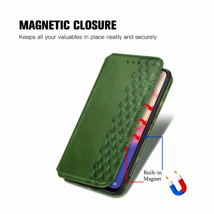 For OPPO Reno4 SE Cubic Grid Pressed Horizontal Flip Magnetic PU Leather Case with Holder & Card Slots & Wallet