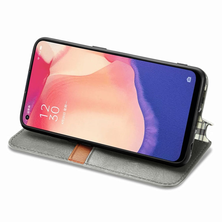 For OPPO Reno4 SE Cubic Grid Pressed Horizontal Flip Magnetic PU Leather Case with Holder & Card Slots & Wallet