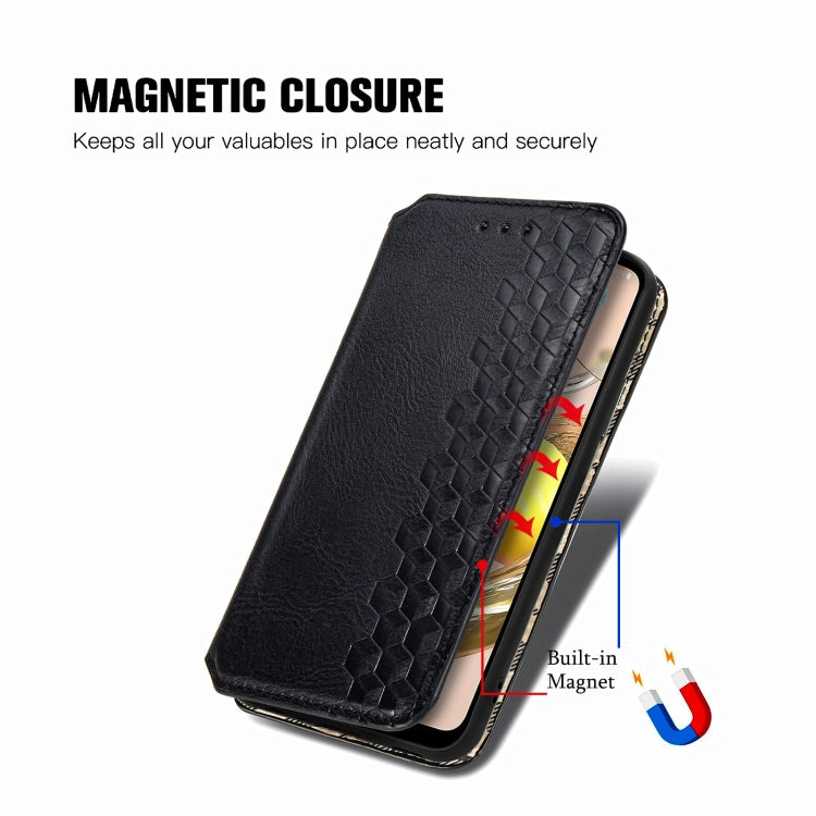 For LG K42 Cubic Grid Pressed Horizontal Flip Magnetic PU Leather Case with Holder & Card Slots & Wallet