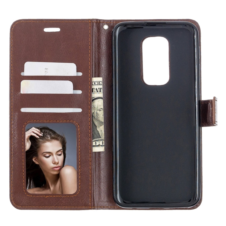 For Motorola MOTO G9 Play Crazy Horse Texture Horizontal Flip Leather Case with Holder & Card Slots & Wallet & Photo Frame