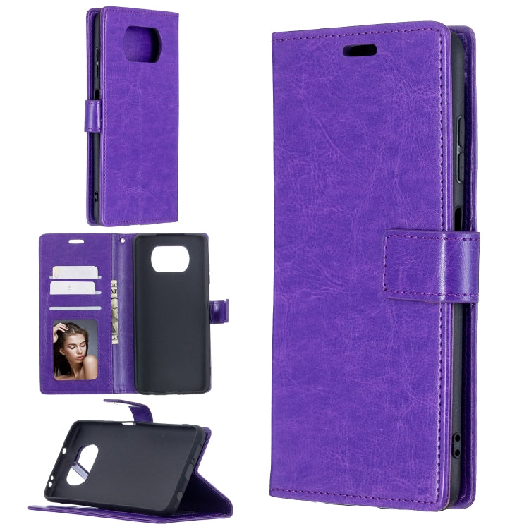 For Xiaomi Poco X3 NFC Crazy Horse Texture Horizontal Flip Leather Case with Holder & Card Slots & Wallet & Photo Frame