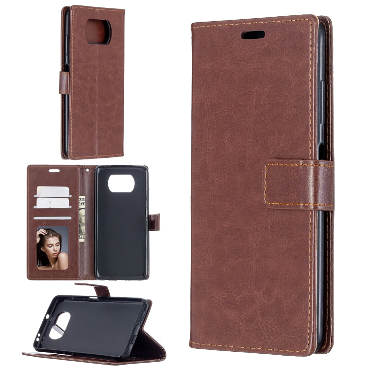 For Xiaomi Poco X3 NFC Crazy Horse Texture Horizontal Flip Leather Case with Holder & Card Slots & Wallet & Photo Frame