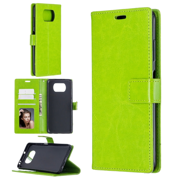 For Xiaomi Poco X3 NFC Crazy Horse Texture Horizontal Flip Leather Case with Holder & Card Slots & Wallet & Photo Frame