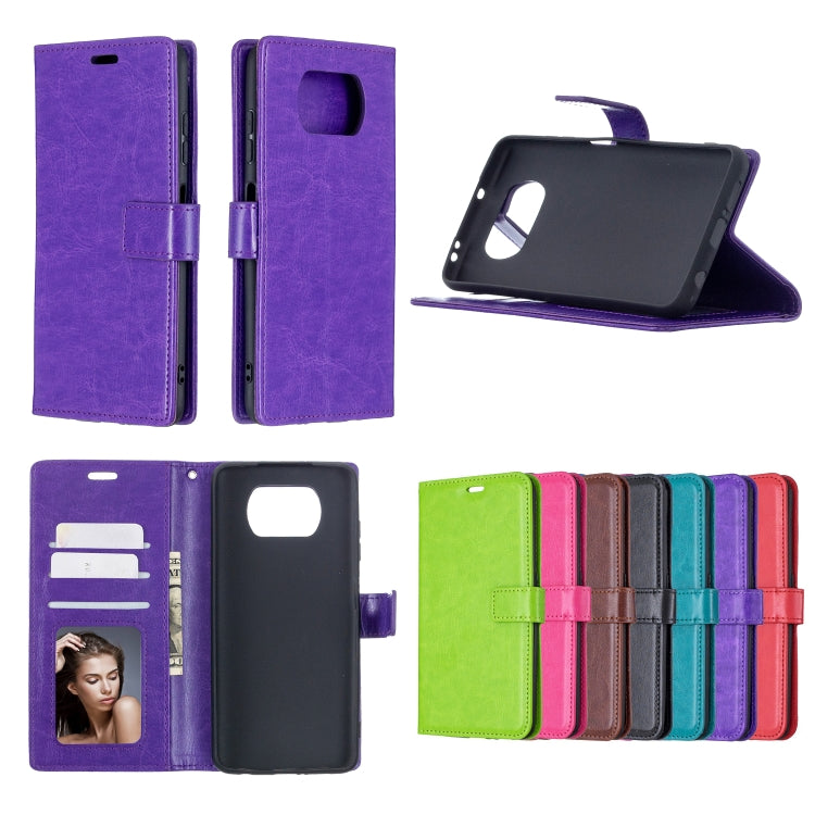 For Xiaomi Poco X3 NFC Crazy Horse Texture Horizontal Flip Leather Case with Holder & Card Slots & Wallet & Photo Frame