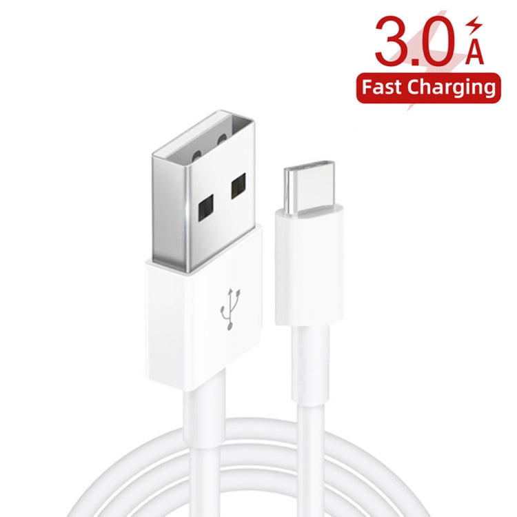 XJ-014 3A USB Male to USB-C / Type-C Male Fast Charging Data Cable, Length: 1m