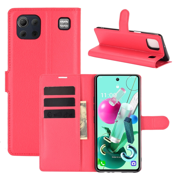 For LG K92 5G Litchi Texture Horizontal Flip Protective Case with Holder & Card Slots & Wallet