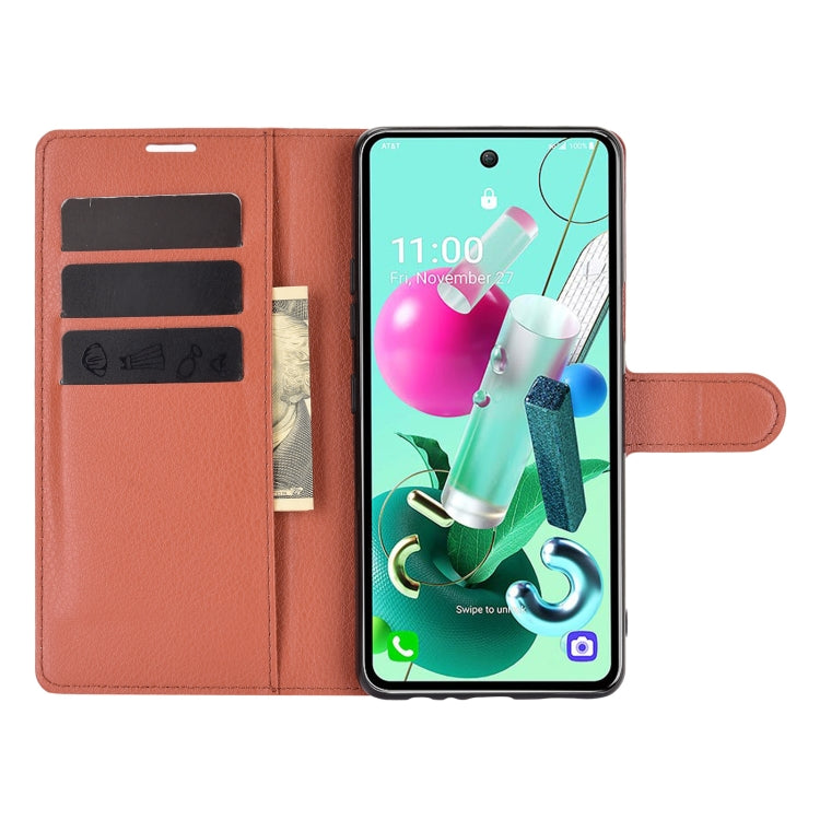For LG K92 5G Litchi Texture Horizontal Flip Protective Case with Holder & Card Slots & Wallet