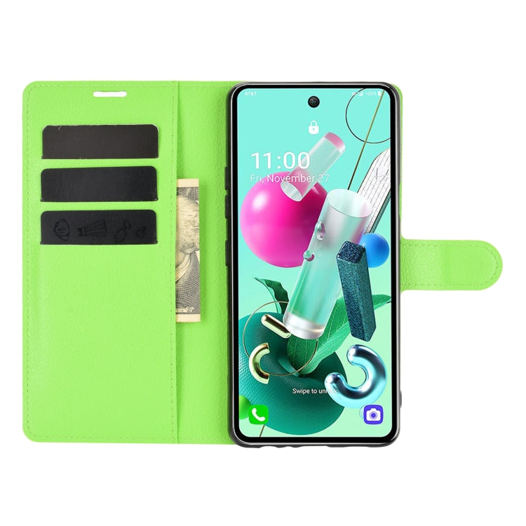 For LG K92 5G Litchi Texture Horizontal Flip Protective Case with Holder & Card Slots & Wallet