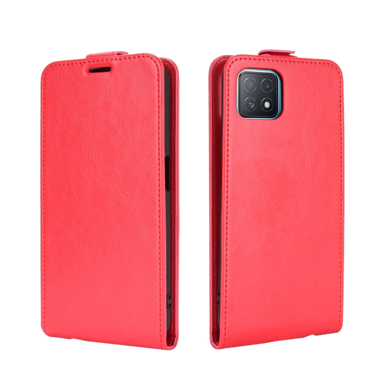 For OPPO A72 / A73 5G R64 Texture Single Vertical Flip Leather Protective Case with Card Slots & Photo Frame
