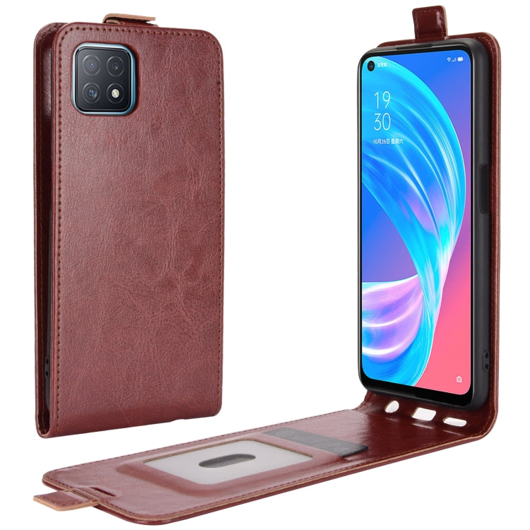 For OPPO A72 / A73 5G R64 Texture Single Vertical Flip Leather Protective Case with Card Slots & Photo Frame