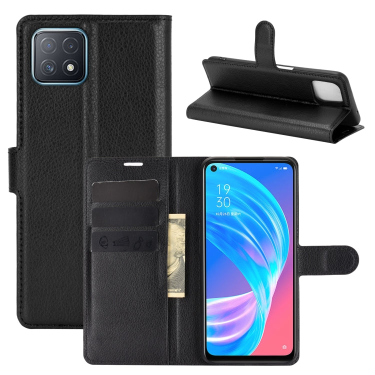 For OPPO A72 / A73 5G Litchi Texture Horizontal Flip Protective Case with Holder & Card Slots & Wallet