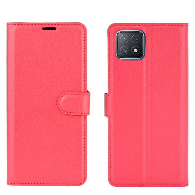 For OPPO A72 / A73 5G Litchi Texture Horizontal Flip Protective Case with Holder & Card Slots & Wallet