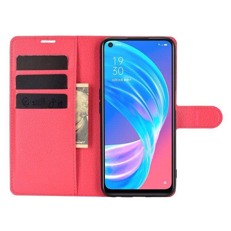 For OPPO A72 / A73 5G Litchi Texture Horizontal Flip Protective Case with Holder & Card Slots & Wallet
