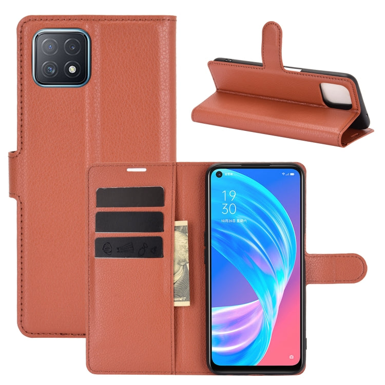 For OPPO A72 / A73 5G Litchi Texture Horizontal Flip Protective Case with Holder & Card Slots & Wallet