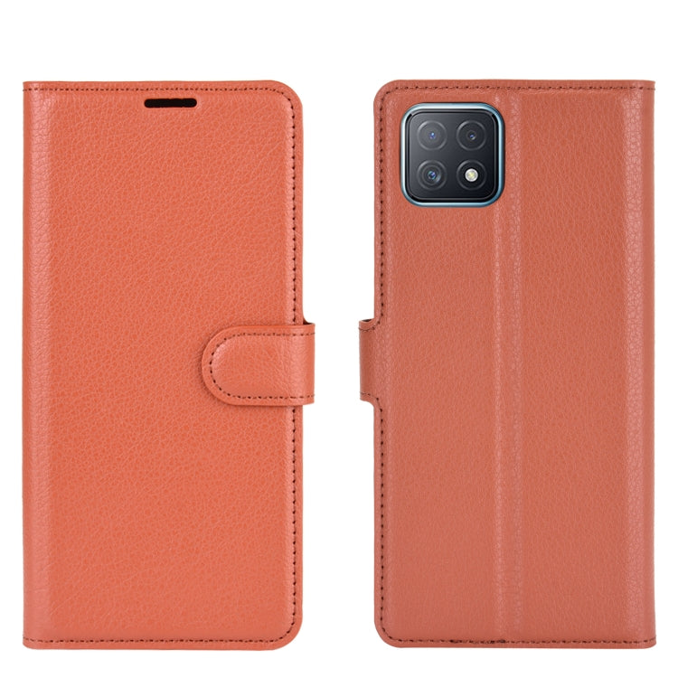 For OPPO A72 / A73 5G Litchi Texture Horizontal Flip Protective Case with Holder & Card Slots & Wallet
