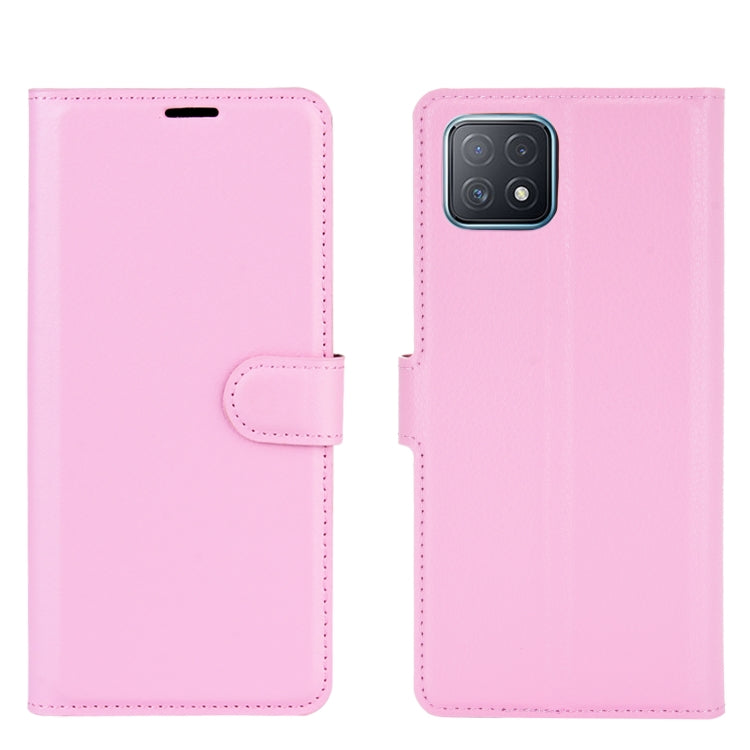 For OPPO A72 / A73 5G Litchi Texture Horizontal Flip Protective Case with Holder & Card Slots & Wallet