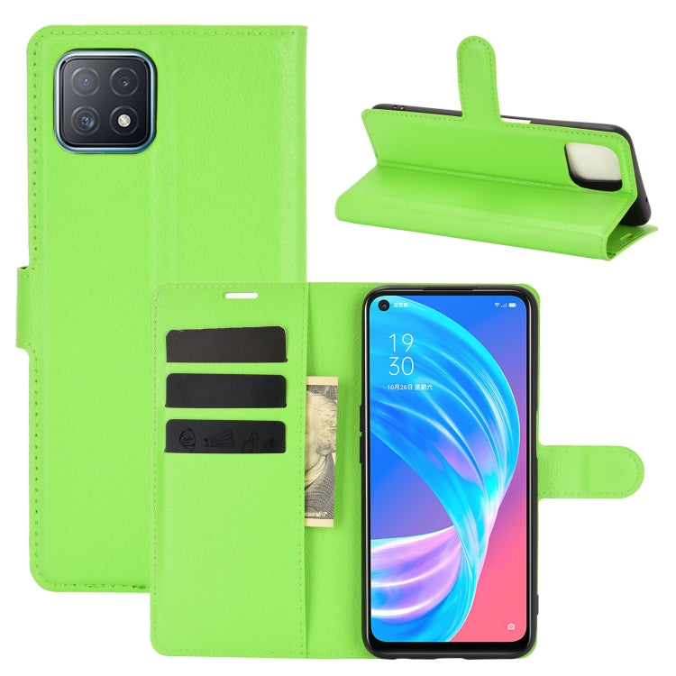 For OPPO A72 / A73 5G Litchi Texture Horizontal Flip Protective Case with Holder & Card Slots & Wallet