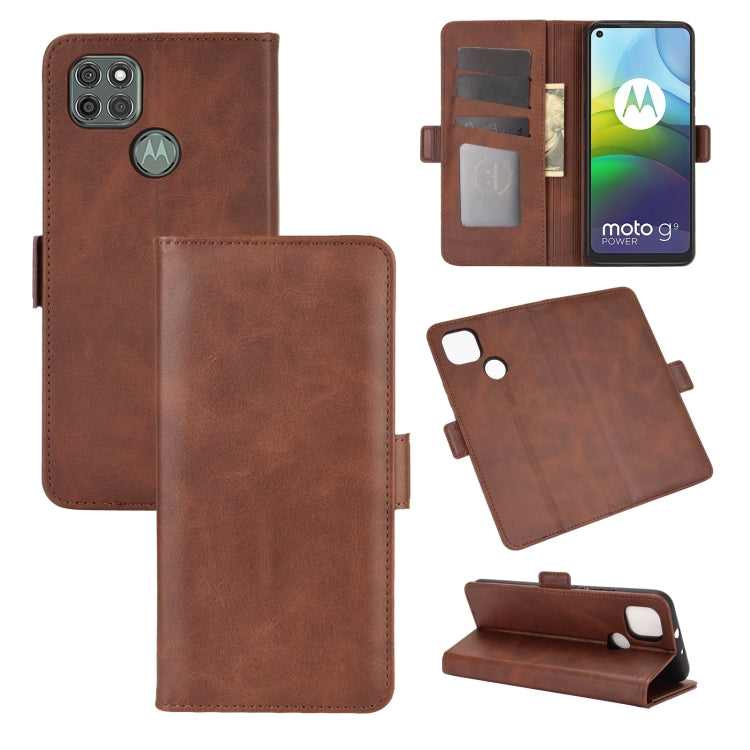 For Motorola Moto G9 Power Dual-side Magnetic Buckle Horizontal Flip Leather Case with Holder & Card Slots & Wallet