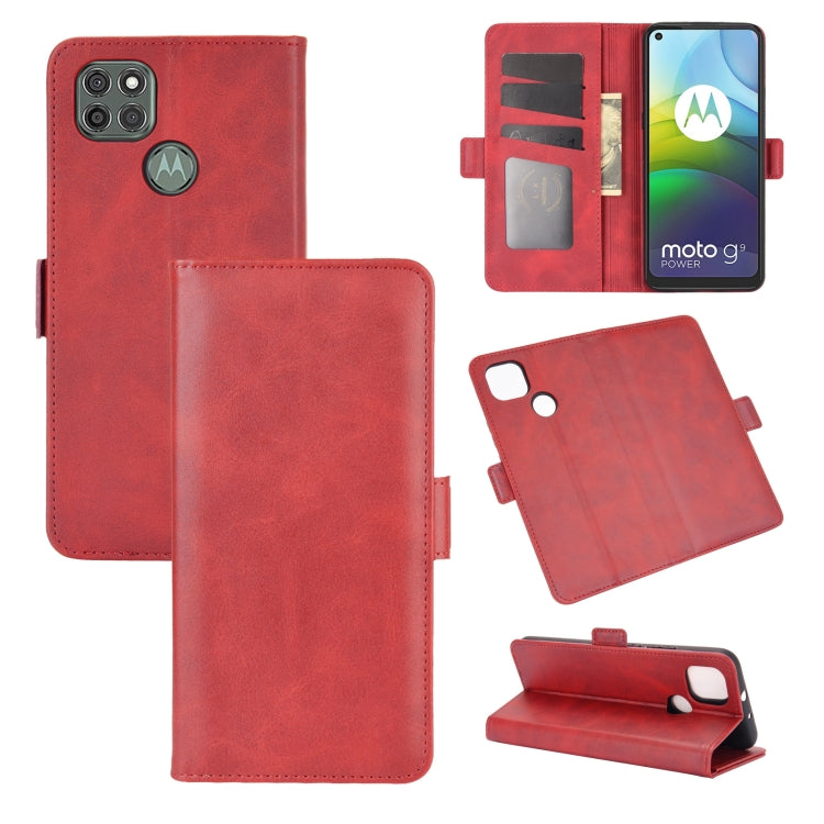 For Motorola Moto G9 Power Dual-side Magnetic Buckle Horizontal Flip Leather Case with Holder & Card Slots & Wallet