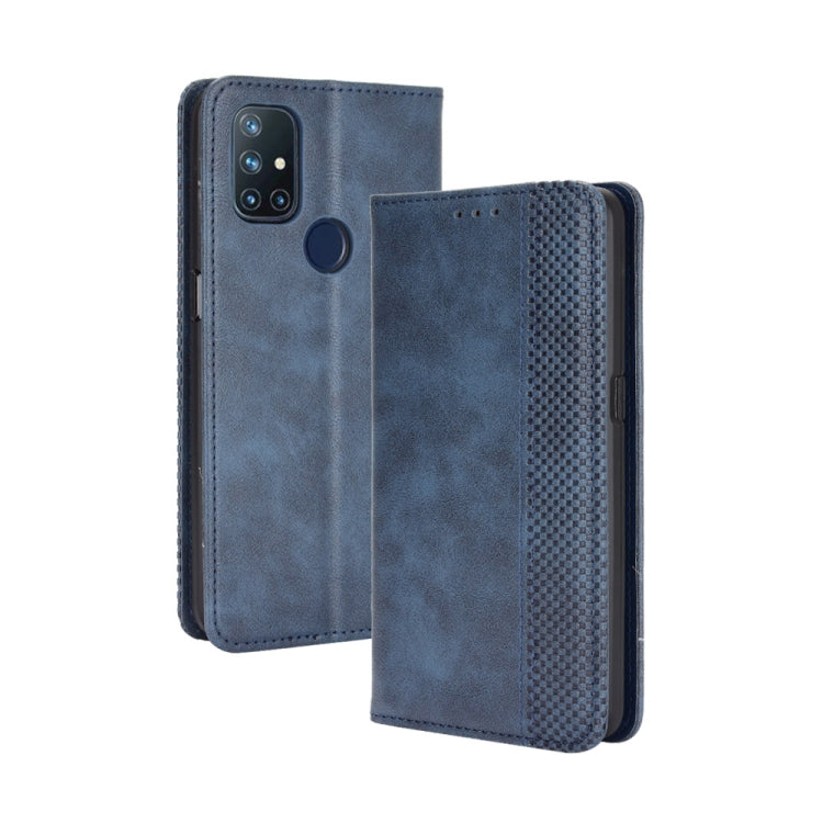 For OnePlus Nord N10 5G Magnetic Buckle Retro Crazy Horse Texture Horizontal Flip Leather Case with Holder & Card Slots & Photo Frame