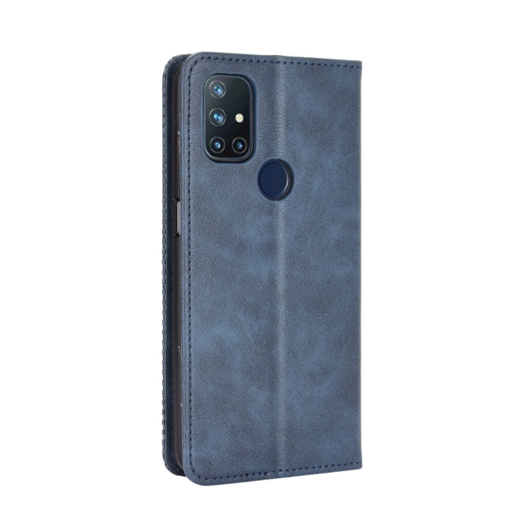 For OnePlus Nord N10 5G Magnetic Buckle Retro Crazy Horse Texture Horizontal Flip Leather Case with Holder & Card Slots & Photo Frame
