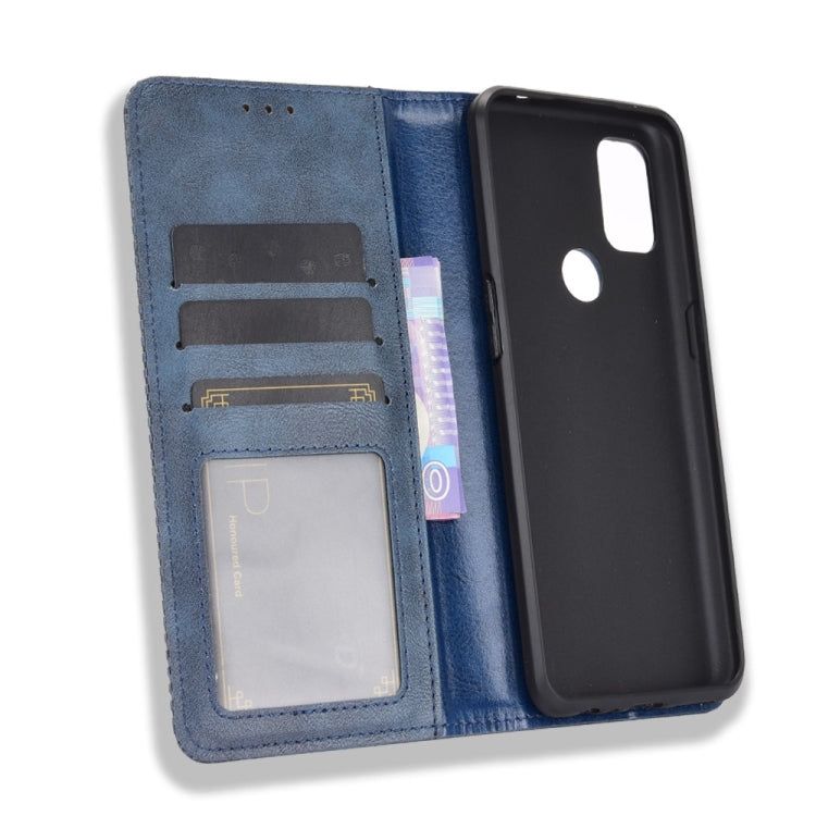 For OnePlus Nord N10 5G Magnetic Buckle Retro Crazy Horse Texture Horizontal Flip Leather Case with Holder & Card Slots & Photo Frame
