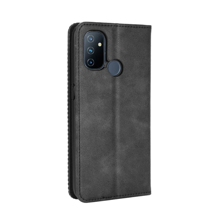 For OnePlus Nord N100 Magnetic Buckle Retro Crazy Horse Texture Horizontal Flip Leather Case with Holder & Card Slots & Photo Frame