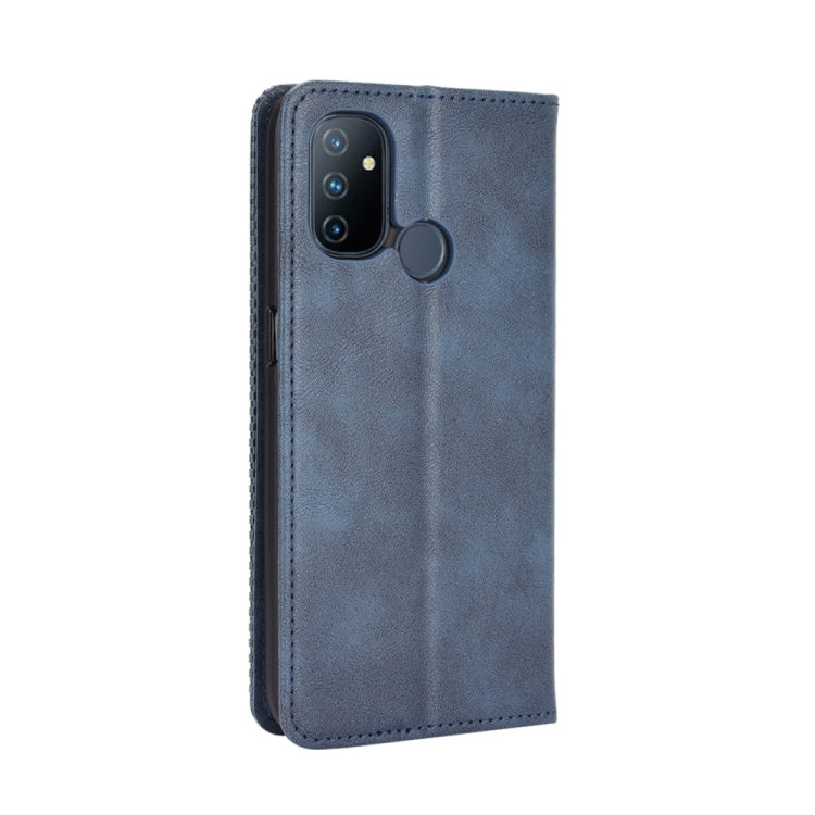 For OnePlus Nord N100 Magnetic Buckle Retro Crazy Horse Texture Horizontal Flip Leather Case with Holder & Card Slots & Photo Frame