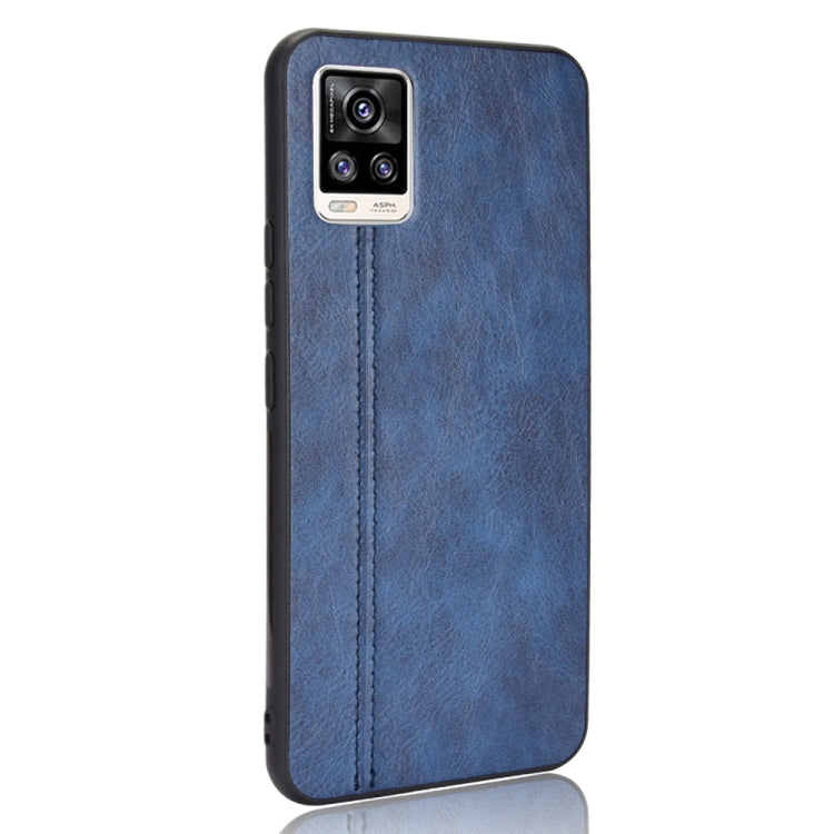 For Vivo V20 Shockproof Sewing Cow Pattern Skin PC + PU + TPU Case