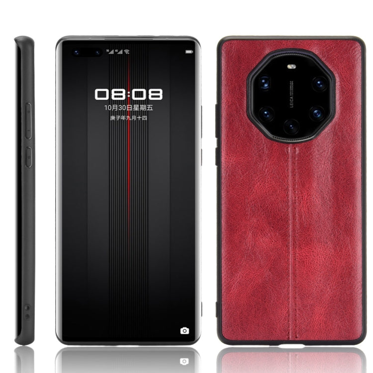 For Huawei Mate 40 RS Porsche Design Shockproof Sewing Cow Pattern Skin PC + PU + TPU Case