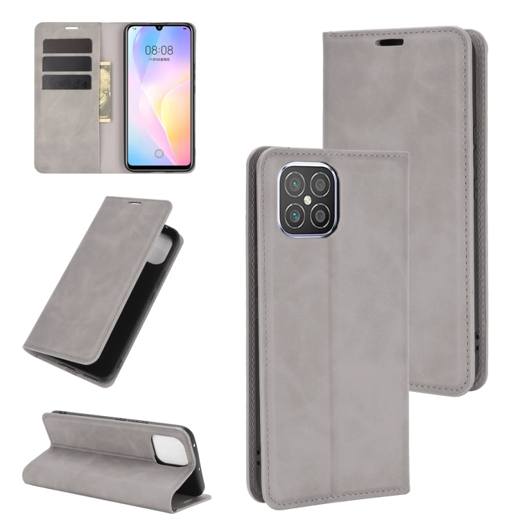 For Huawei nova 8 SE Retro-skin Business Magnetic Suction Leather Case with Holder & Card Slots & Wallet