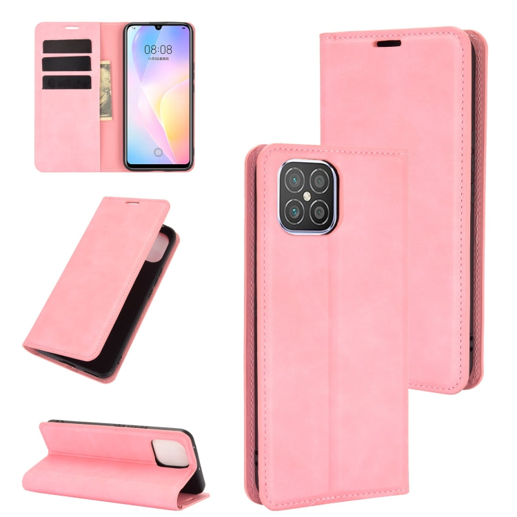 For Huawei nova 8 SE Retro-skin Business Magnetic Suction Leather Case with Holder & Card Slots & Wallet