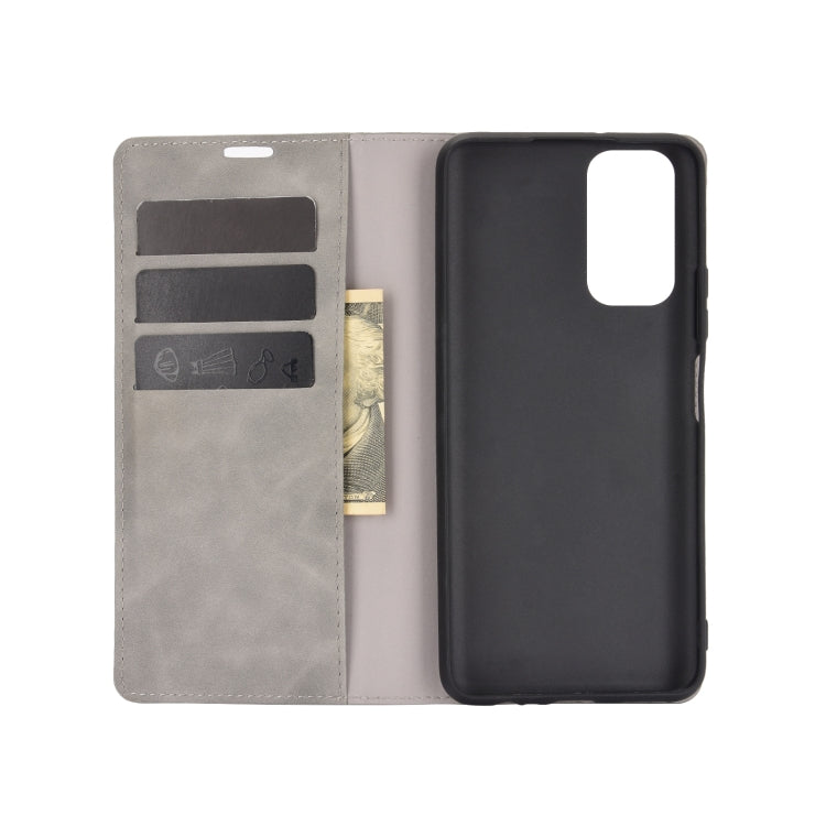 For Huawei Honor 10X Lite Retro-skin Business Magnetic Suction Leather Case with Holder & Card Slots & Wallet