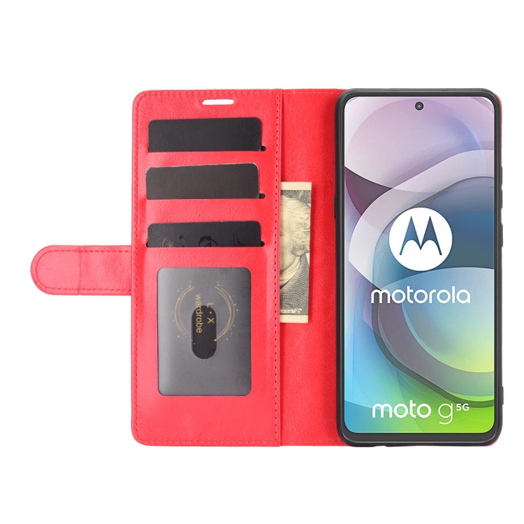 For Motorola Moto G 5G R64 Texture Single Horizontal Flip Protective Case with Holder & Card Slots & Wallet& Photo Frame