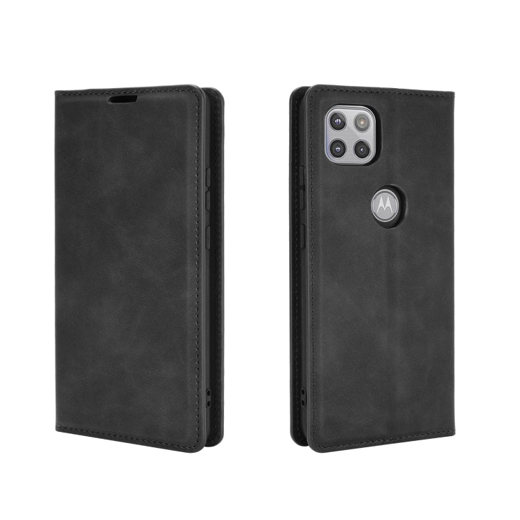 For Motorola Moto G 5G Retro-skin Business Magnetic Suction Leather Case with Holder & Card Slots & Wallet