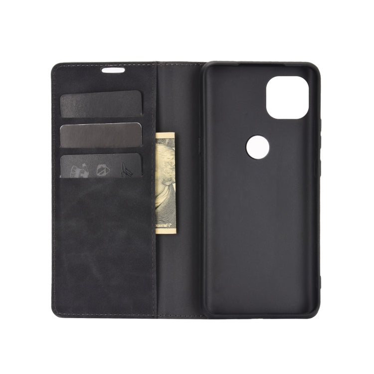 For Motorola Moto G 5G Retro-skin Business Magnetic Suction Leather Case with Holder & Card Slots & Wallet