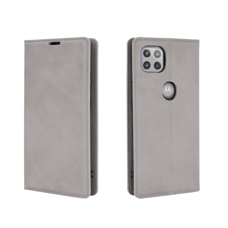 For Motorola Moto G 5G Retro-skin Business Magnetic Suction Leather Case with Holder & Card Slots & Wallet