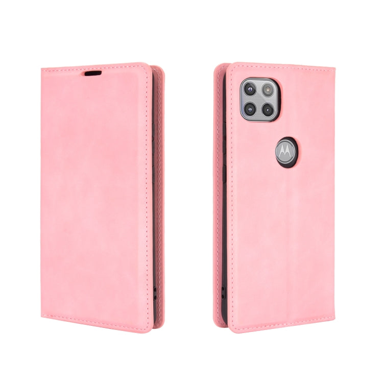 For Motorola Moto G 5G Retro-skin Business Magnetic Suction Leather Case with Holder & Card Slots & Wallet