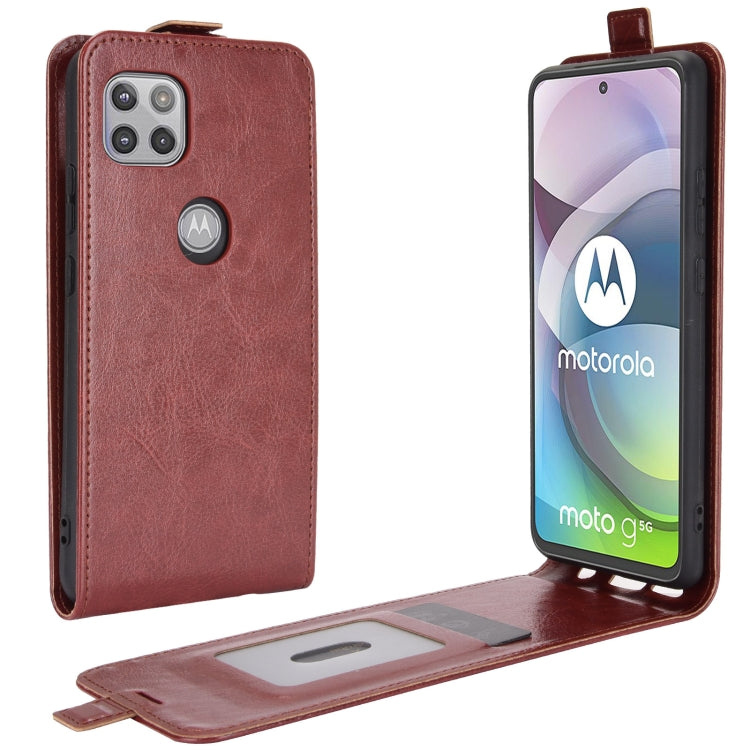 For Motorola Moto G 5G R64 Texture Single Vertical Flip Leather Protective Case with Card Slots & Photo Frame